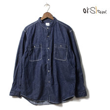 orslow DENIM STAND COLLAR LONG LEEVE SHIRT 01-8057-81画像
