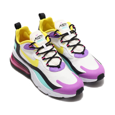 NIKE AIR MAX 270 REACT WHITE/DYNAMIC YELLOW-BLACK-BRIGHT VIOLET AO4971-101画像