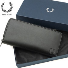 FRED PERRY LEATHER PURSE BLACK F19916画像