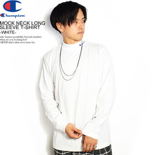 Champion MOCK NECK LONG SLEEVE T-SHIRT -WHITE- C3-Q402画像