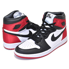 NIKE WMNS AIR JORDAN 1 HI OG SATIN black/black-white-varsity red CD0461-016画像