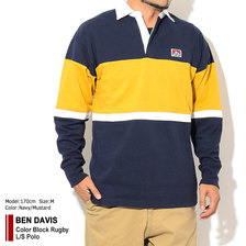 BEN DAVIS Color Block Rugby L/S Polo I-9780057画像