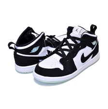 NIKE JORDAN 1 MID SE(TD) GLOW IN THE DARK white/black-teal tint BQ6933-103画像