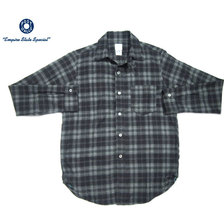 POST OVERALLS 3202 THE POST5 PLAID FLANNEL SHIRTS black x sage画像