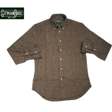 GITMAN VINTAGE L/S REGULAR FIT B.D. HERRINGBONE FLANNEL SHIRTS brown画像