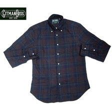 GITMAN VINTAGE L/S REGULAR FIT B.D. PLAID FLANNEL SHIRTS brown x green画像