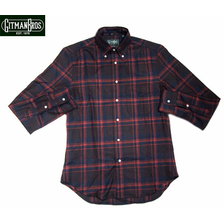 GITMAN VINTAGE L/S REGULAR FIT B.D. PLAID FLANNEL SHIRTS navy x red画像