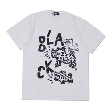 BLACK COMME des GARCONS THREE ANIMAL TEE WHITE画像