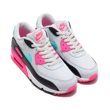 NIKE WMNS AIR MAX 90 PURE PLATINUM/AURORA GREEN-BLACK 325213-065画像