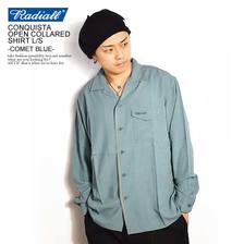 RADIALL CONQUISTA - OPEN COLLARED SHIRT L/S -COMET BLUE- RAD-19AW-SH003画像