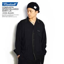 RADIALL CONQUISTA - OPEN COLLARED SHIRT L/S -COOL BLACK- RAD-19AW-SH003画像