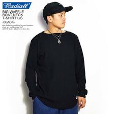 RADIALL BIG WAFFLE - BOAT NECK T-SHIRT L/S -BLACK- RAD-19AW-CUT004画像