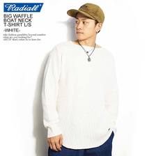 RADIALL BIG WAFFLE - BOAT NECK T-SHIRT L/S -WHITE- RAD-19AW-CUT004画像
