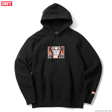 OBEY PULLOVER HOODED FLEECE "OBEY 3 FACES 30YEARS" (BLACK)画像