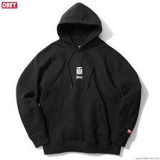 OBEY PULLOVER HOODED FLEECE "OBEY ICON FACES 30YEARS" (BLACK)画像