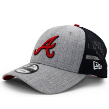 NEW ERA ATLANTA BRAVES 9FORTY HEATHERED TURN TRUCKER MESH CAP H.GREY NE80606237画像