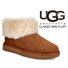UGG WOMENS CLASSIC MINI FLUFF CHESTNUT 1106757画像