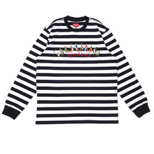 Supreme 19FW Flags L/S Top WHITE STRIPE画像
