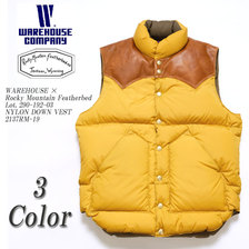 WAREHOUSE &times; Rocky Mountain Featherbed Lot 2137 NYLON DOWN VEST画像