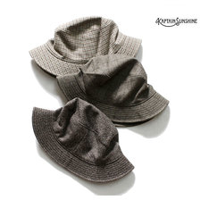Kaptain Sunshine Alpaca & Wool Patterned Tweed Bucket Hat KS9FGD01画像