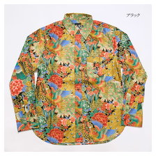 衣櫻 Lot.SA-1306 長袖レギュラーシャツ シーチング素材 "金粉鳳凰" SA1306画像