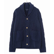 Barefoot Dreams Men's Cable Shawl Cardigan 9920400119画像