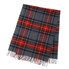 Johnstons LAMBSWOOL TARTAN STOLES(190&times;70) -GREY GROUND STEWART- WD127画像