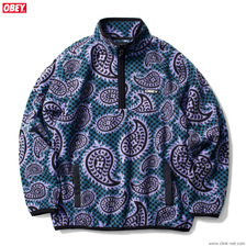 OBEY EISLEY MOCK ZIP (PAISLEY TEAL)画像
