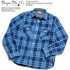 BURGUS PLUS Indigo Heavy Flannel Work Shirt BP15502画像