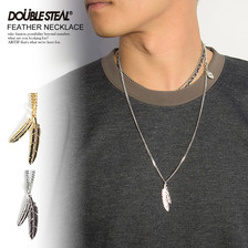 DOUBLE STEAL FEATHER NECKLACE 494-90014画像