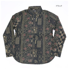衣櫻 Lot.SA-1296 長袖レギュラーシャツ サザンクロス素材 "大島紬調クレイジーパターンプリント" SA1296画像