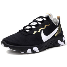 NIKE REACT ELEMENT 55 SE BLACK/WHITE-METALLIC GOLD/NOIR/OR METALLIQUE/BLANC CT1590-001画像