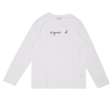 agnes b. HOMME TS LOGO L/S TEE WHITE画像