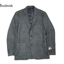 Southwick CAMBRIDGE HARRIS TWEED JACKET grey herringbone画像