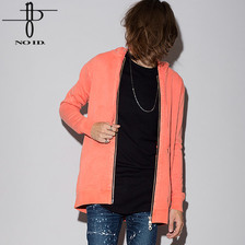 NO ID. 裏起毛ピグメントロングZIPパーカ 845006-221T画像