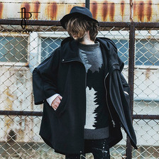 NO ID. BLACK メルトンフーデッドポンチョ 445006-234C画像