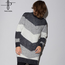 NO ID. BLACK モヘヤニットジオメトリックBIGプルオーバー 445010-237K画像