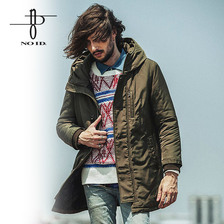 NO ID. ナイロン中綿フーデッドハーフコート 845006-268C画像