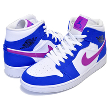 NIKE AIR JORDAN 1 MID hyper royal/hyper violet-white 554724-451画像