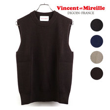 Vincent et Mireille CREW NECK VEST 13021画像