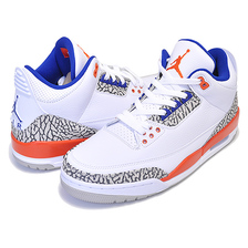 NIKE AIR JORDAN 3 RETRO KNICKS white/old royal-univ orange 136064-148画像