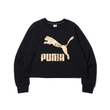PUMA CLASSICS AOP LOGO CREWNECK PUMA BLACK 595906-71画像