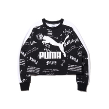 PUMA CLASSICS AOP LOGO CREWNECK PUMA BLACK 595906-01画像
