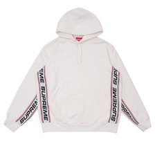 Supreme 19FW Text Rib Hooded Sweatshirt WHITE画像