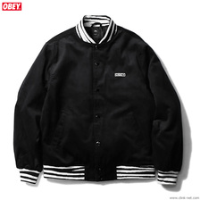 OBEY SCOTTY VARSITY JACKET (BLACK)画像