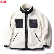 OBEY OUT THERE SHERPA JACKET (NATURAL)画像