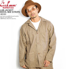 COOKMAN LAB.JACKET WOOL MIX STRIPE -BEIGE- 231-93415画像
