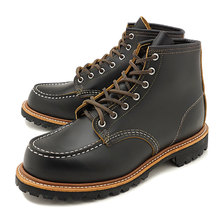 RED WING IRISH SETTER 6&rdquo; MOCTOE VIBRAM LUG SOLE BLACK KLONDIKE 9878画像