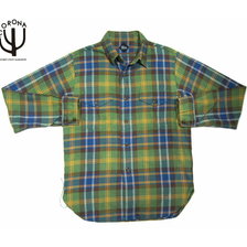 CORONA CS002-19-06 NAVY 2POCKET FLANNEL SHIRTS green x brown x orange画像