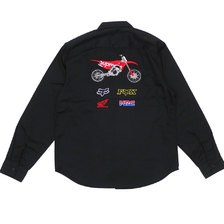 Supreme &times; Honda Fox Racing 19FW Work Shirt BLACK画像